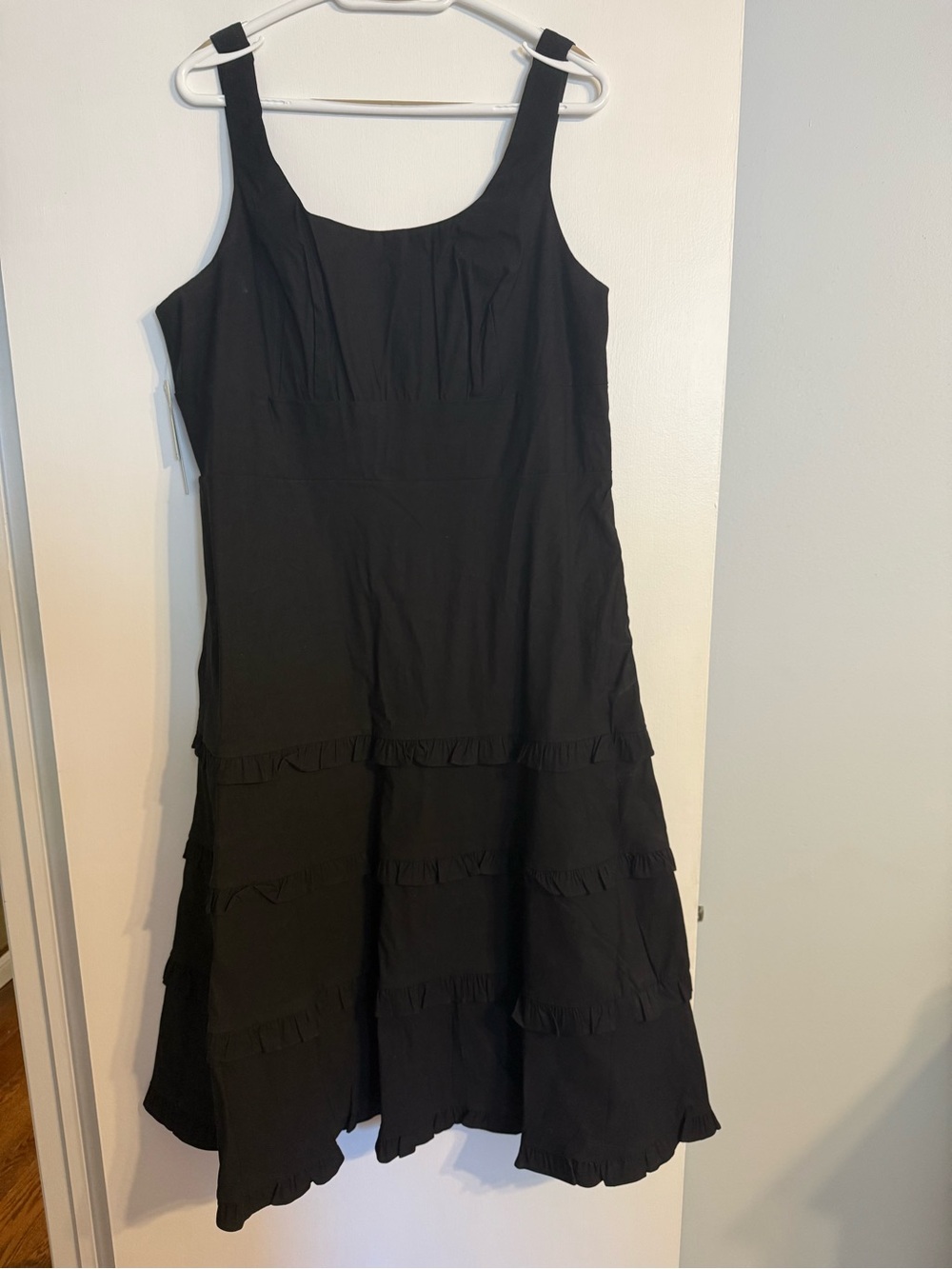 Anthropologie Black Tiered Ruffle Sleeveless Dress